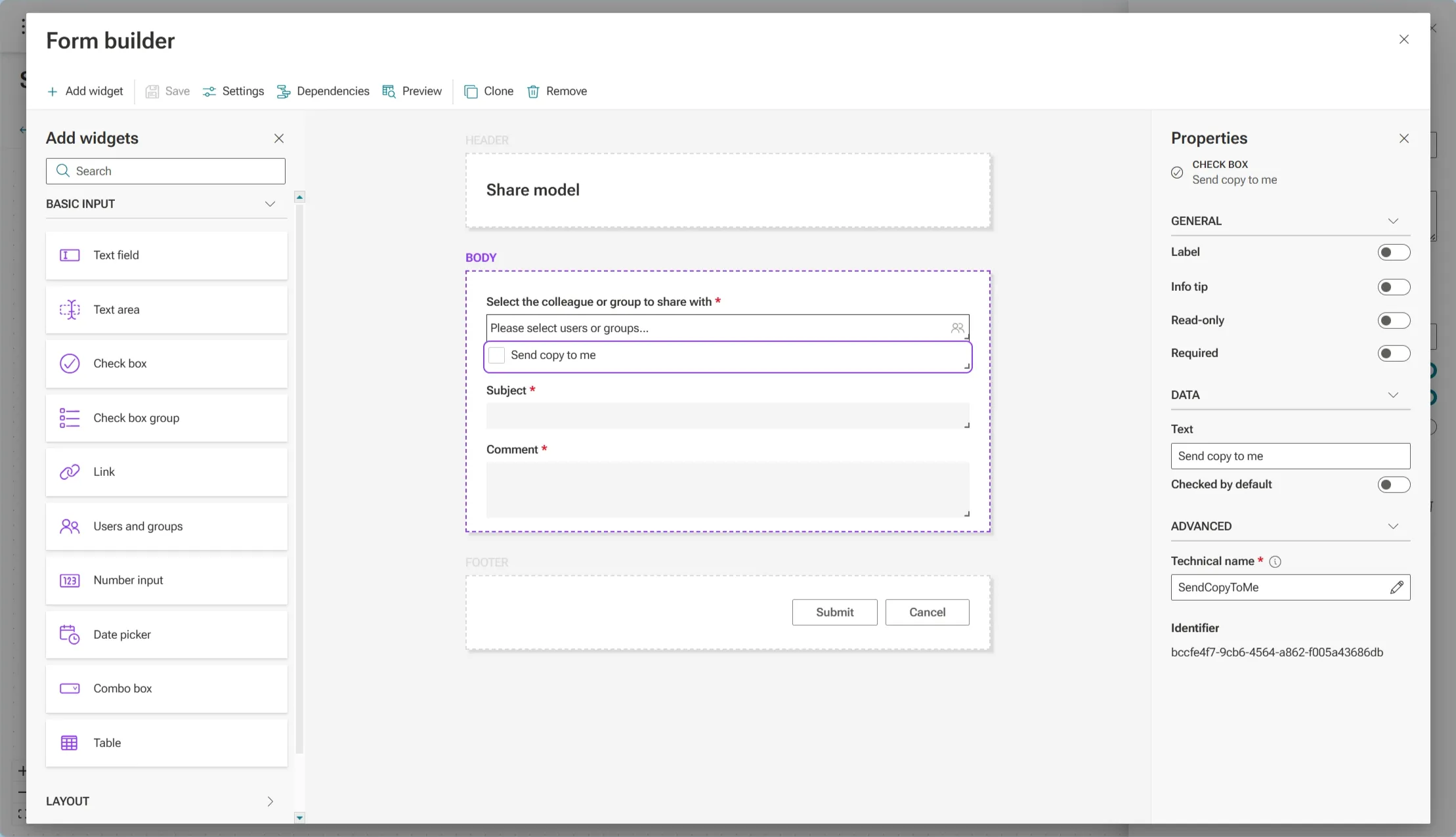 ARIS Flows - Form builder