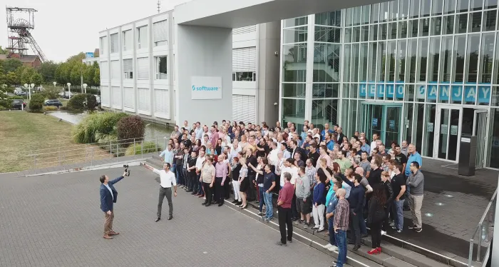 Sanjay takes selfie with ARIS folks in Saarbruecken