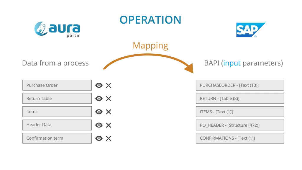 Mapping data from AuraPortal Process to SAP