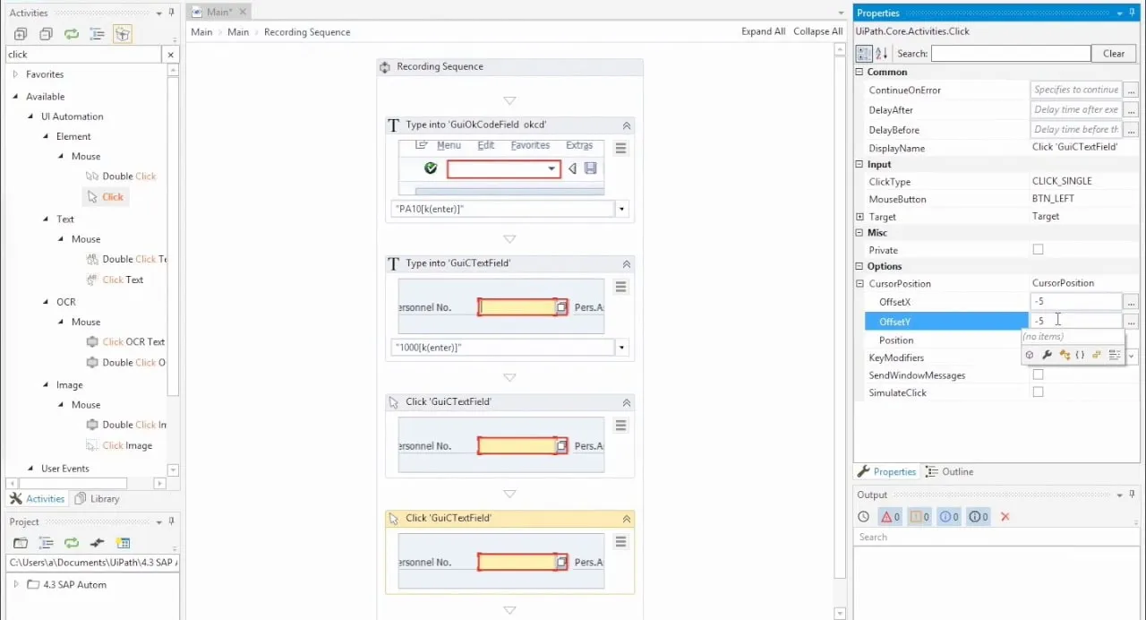 RPA (Robotic Process Automation) Diagram using the software UiPath