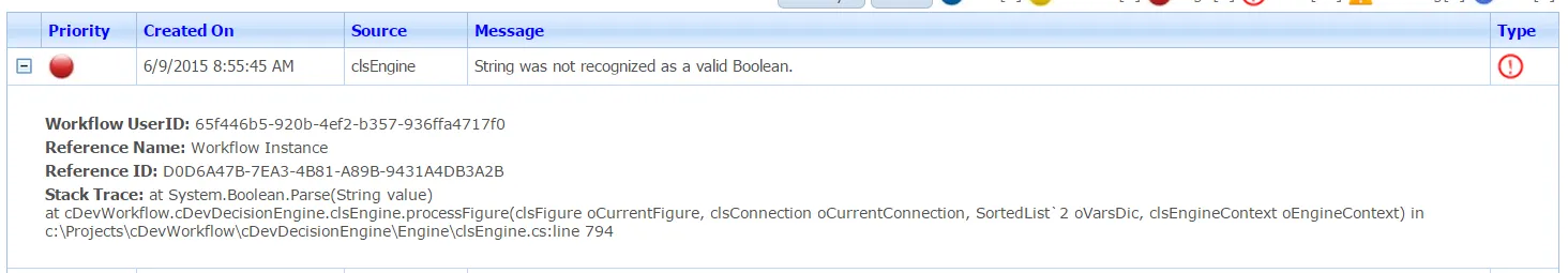 Error Handling View Log