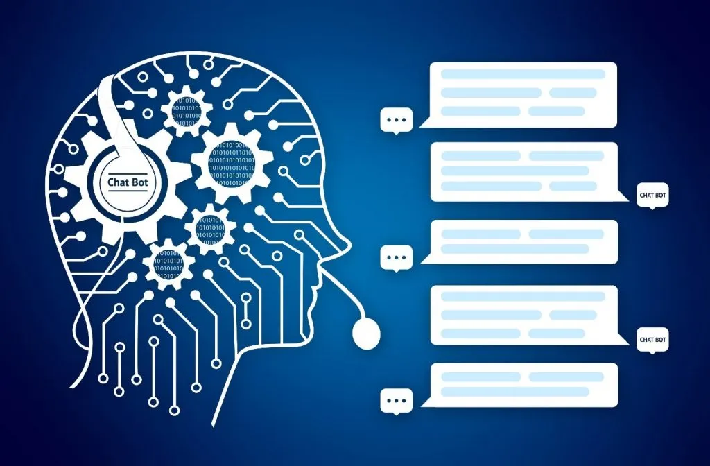 Chatbot with headset on and chatting