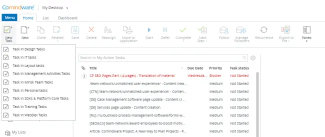 Multiple tasks with Comindware Multiple tasks with Comindware