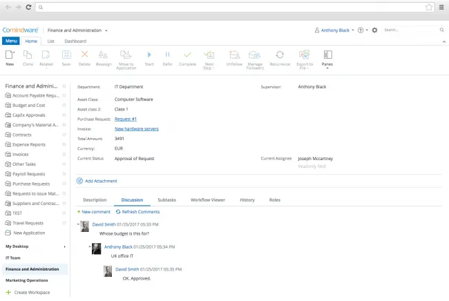 digital workplace in Comindware Tracker