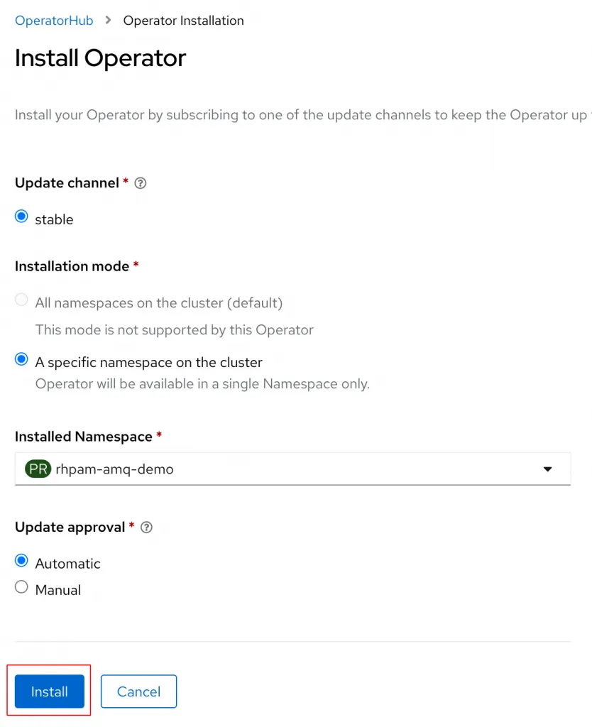 Create the Business Automation Subscription