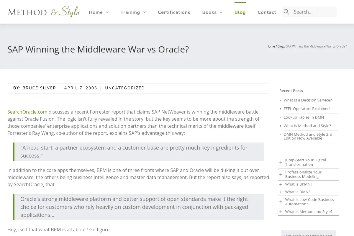 SAP Winning the Middleware War vs Oracle? | BPI - The destination for ...