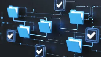 A digital web of files and checkboxes