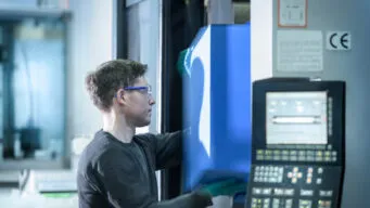 Worker on production floor