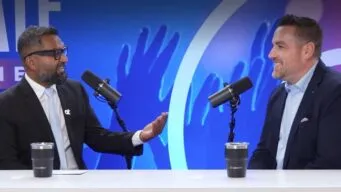 Screenshot from OpenStudio interview featuring Greg Hauser with Ajit Yohannan.