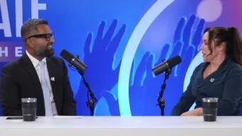 Screenshot from OpenStudio interview featuring Jullian Alexander with Ajit Yohannan.