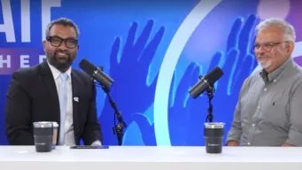 Screenshot from OpenStudio interview featuring Sankeet Atal with Ajit Yohannan.