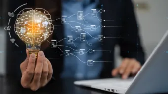 This is an image depicting an investigator investigating using digital forensic evidence.