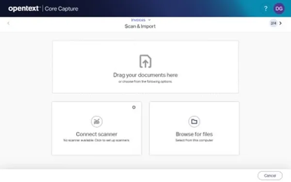 Core Capture for SAP scan and import documents.