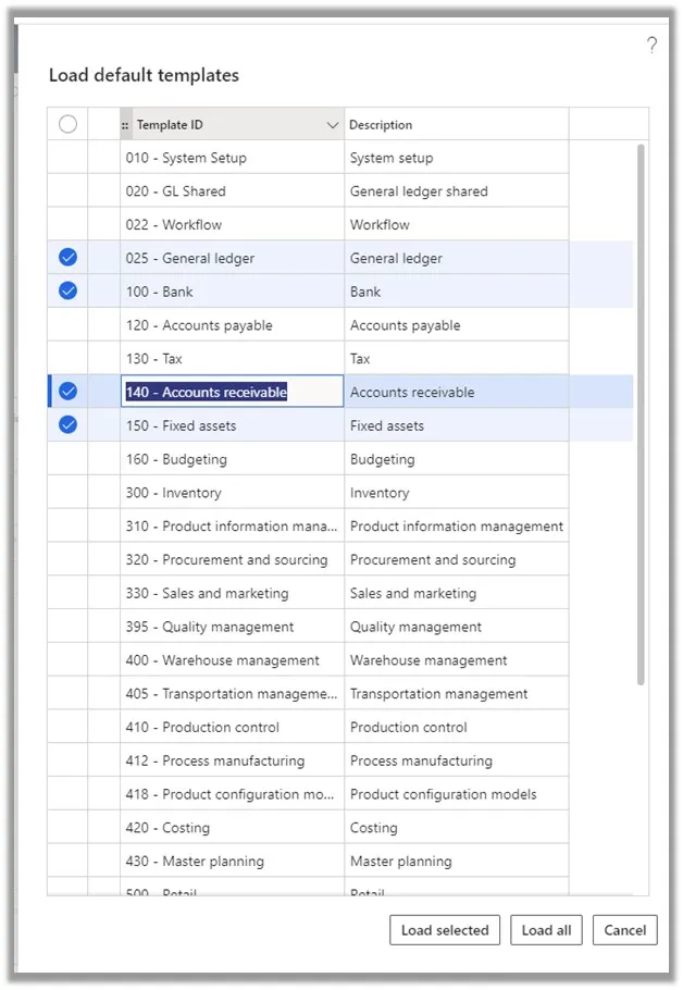 Load default templates