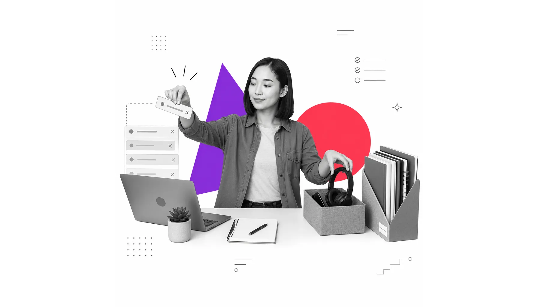 Clean workspace with distractions removed for focused work