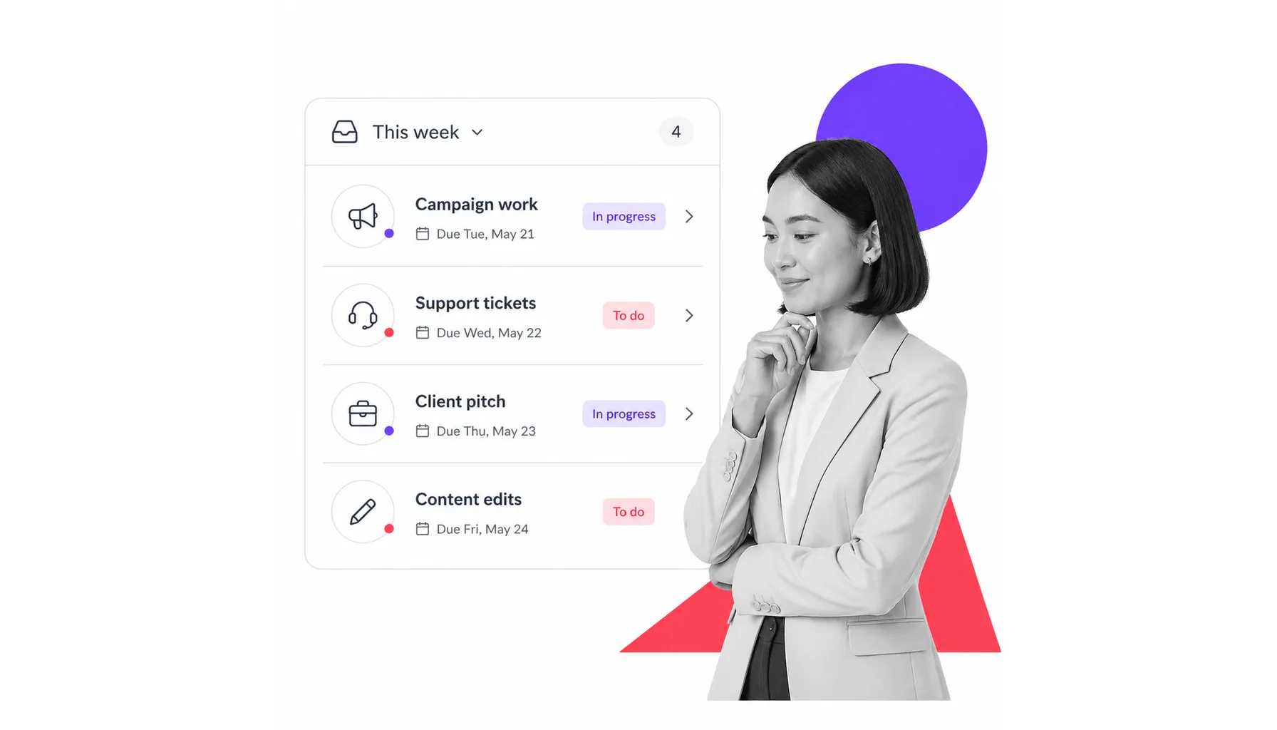 Workflow inbox organizing weekly work and next actions