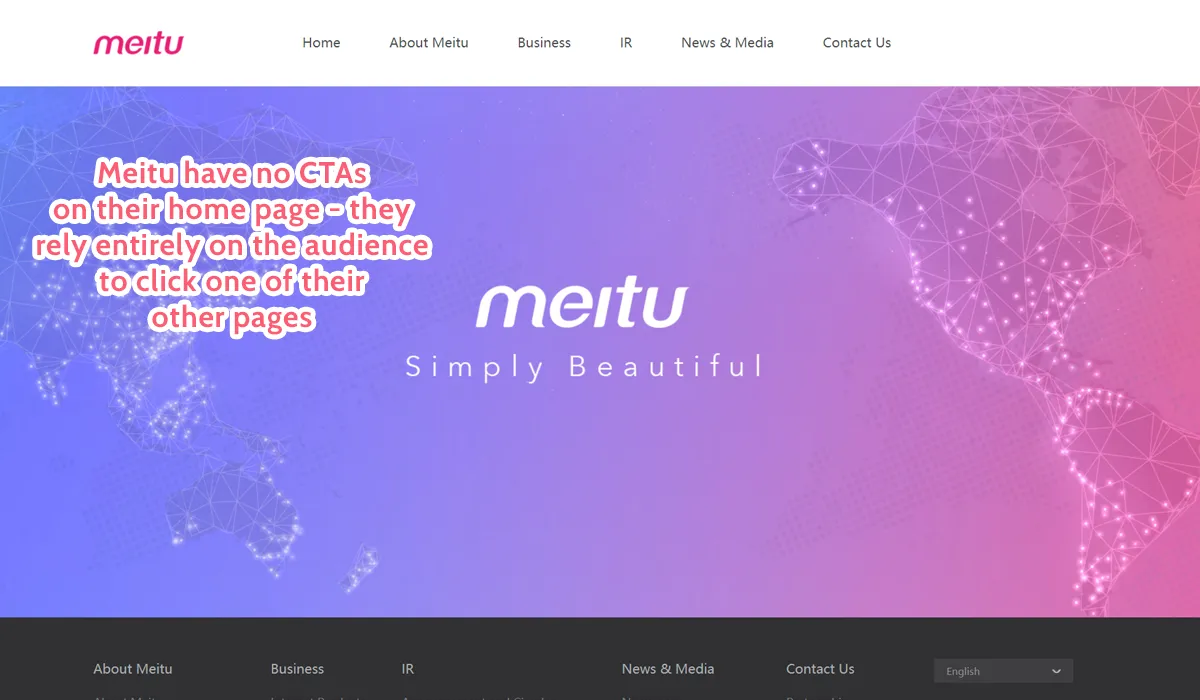 best home page - meitu ctas