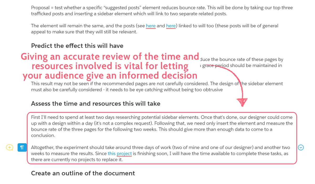 project proposal - plan time and resources