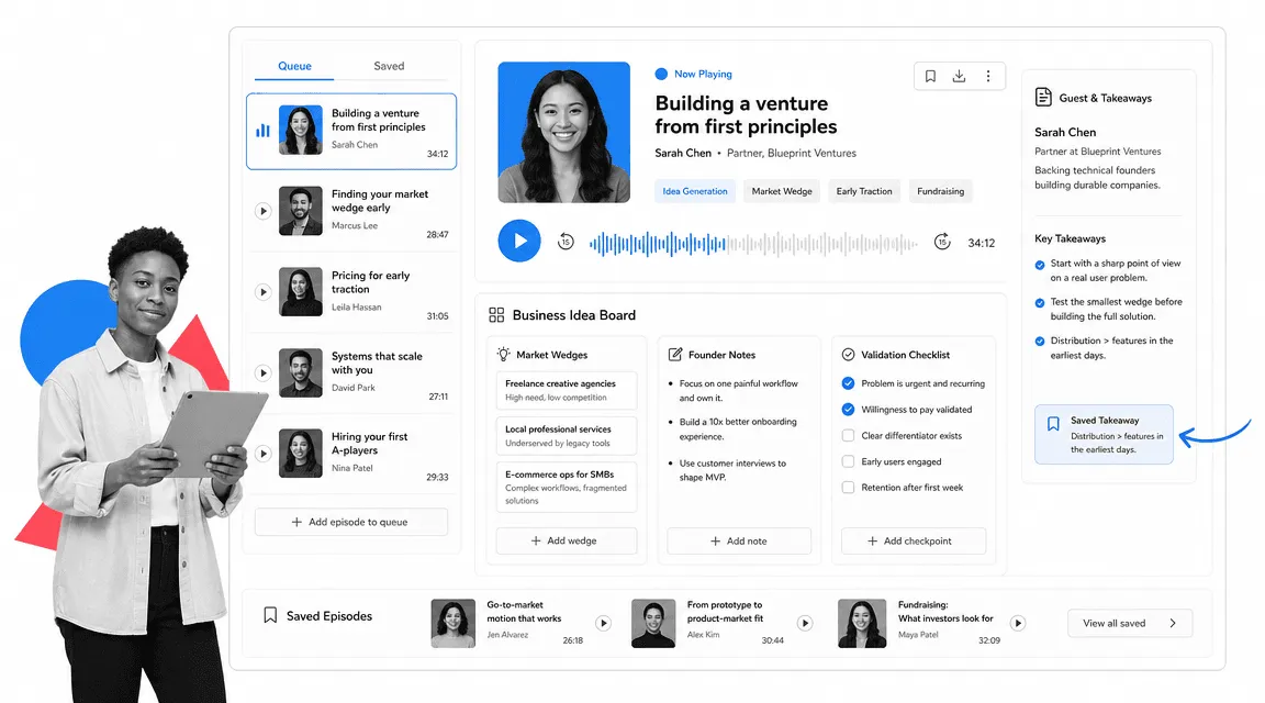 My First Million podcast recommendation interface