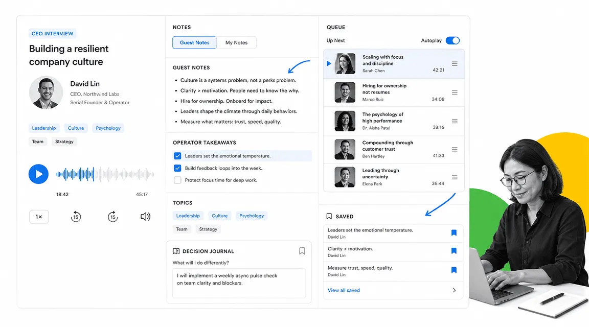 The Diary of a CEO podcast recommendation interface
