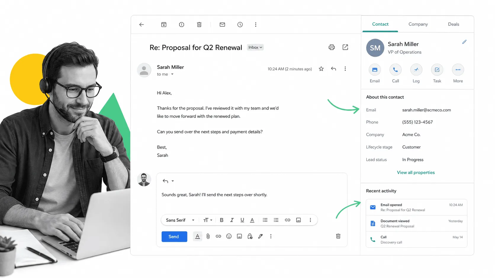 Gmail tip 21 inline visual showing a focused email productivity surface with a black and white operator.