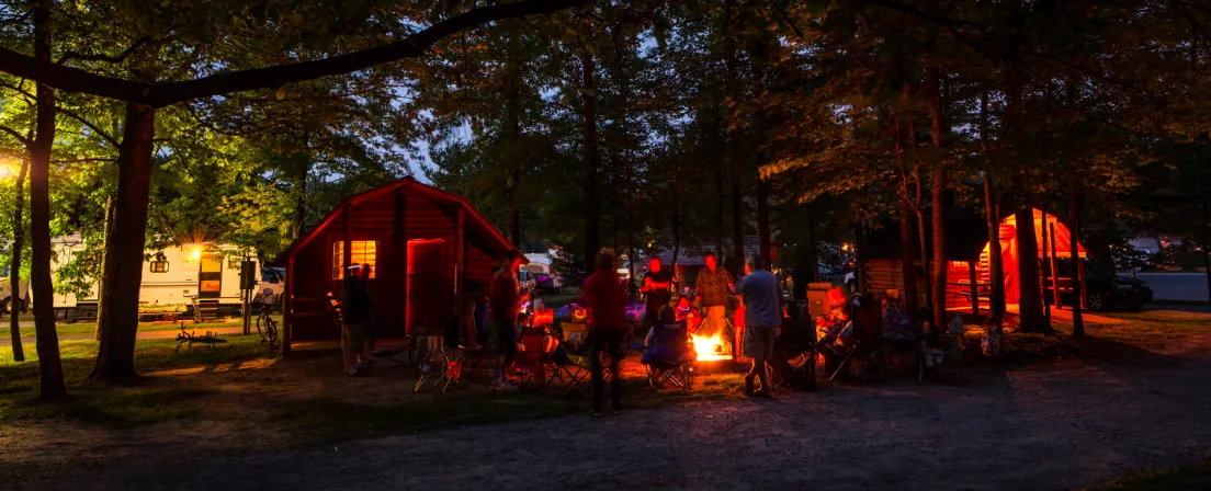 camping in the woods