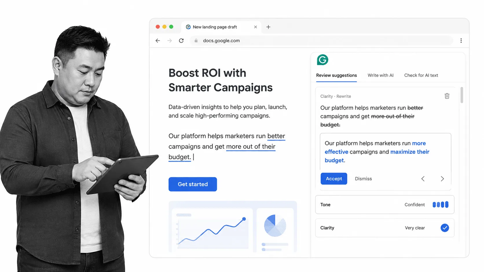 Grammarly browser workflow for digital marketers