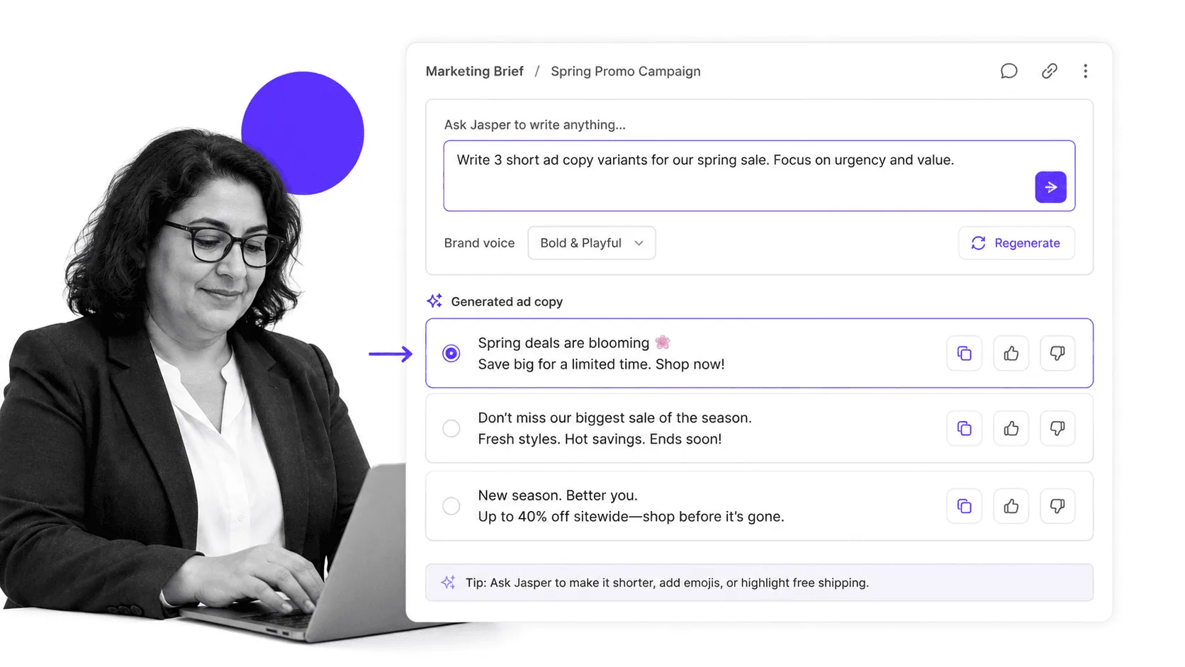Jasper Everywhere browser workflow for digital marketers
