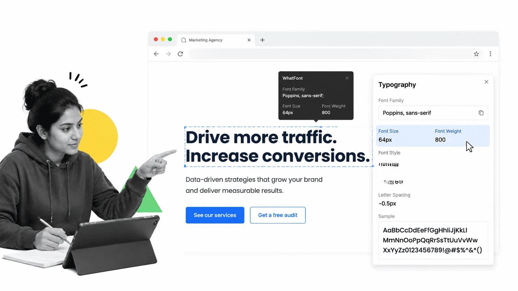 WhatFont browser workflow for digital marketers