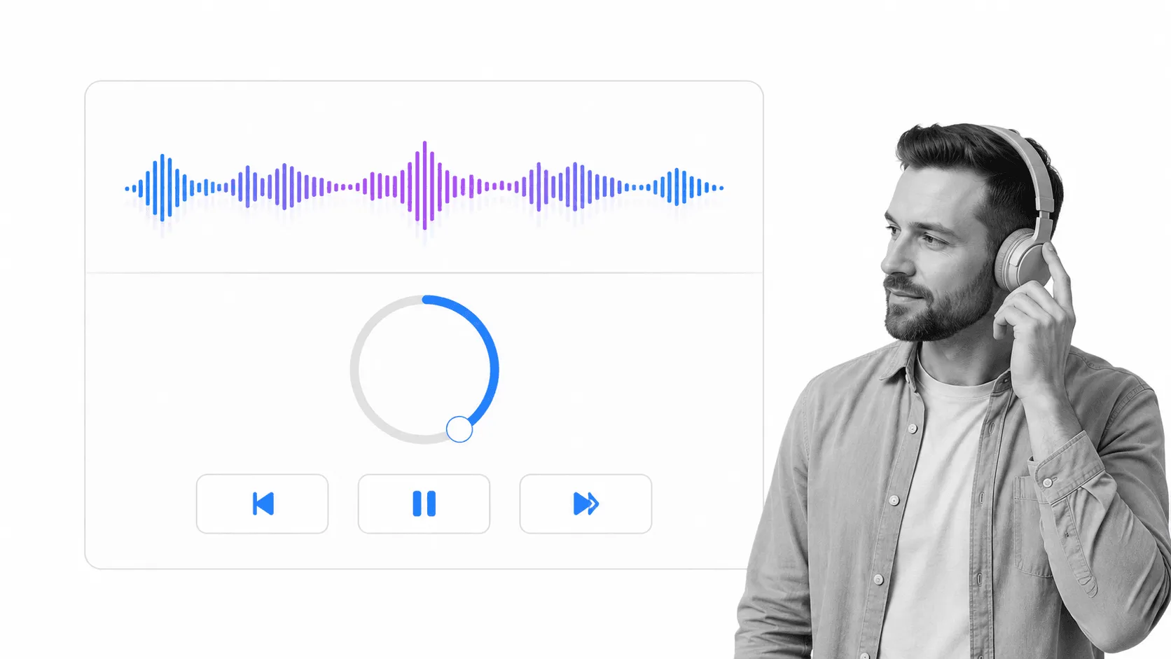 A professional using focused audio to block distractions