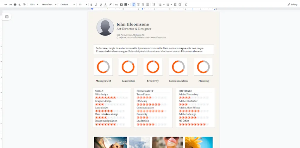 Google Docs Templates - Circles template