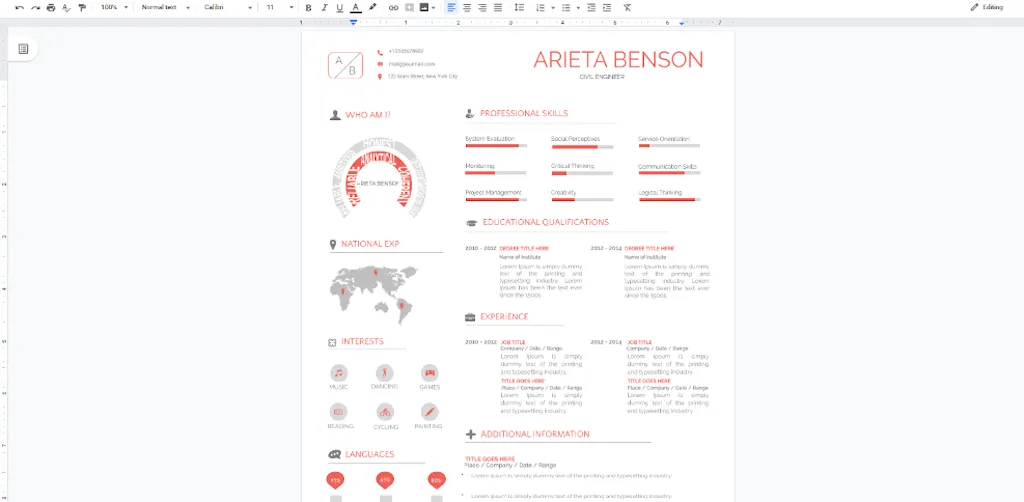 Google Docs Templates - Professional Visual template