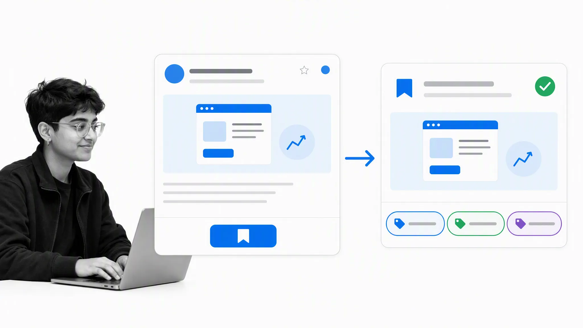 Newsletter examples flowing into an organized copywriting swipe file