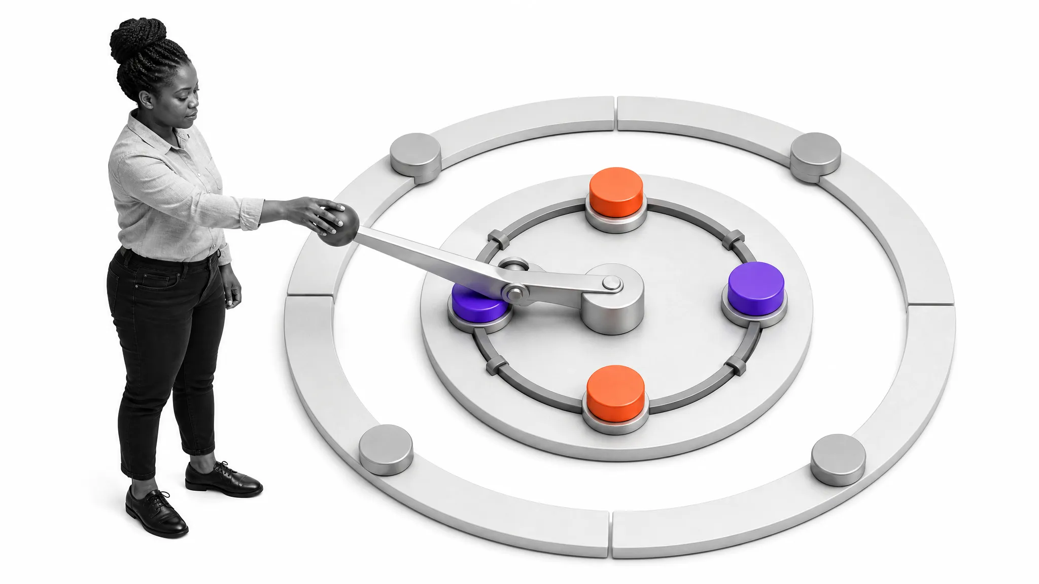 Epictetus control framework with an inner actionable track and disconnected outer ring