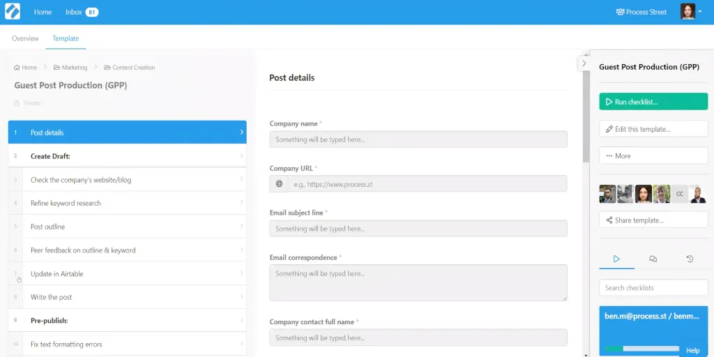 guest posting - checklist