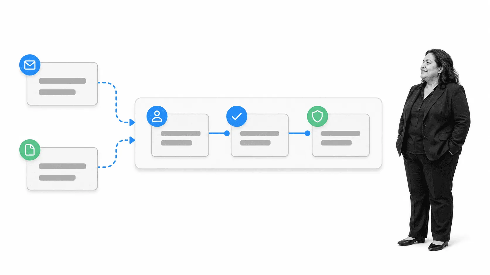 Operations lead watching email and files converge into one shared workflow