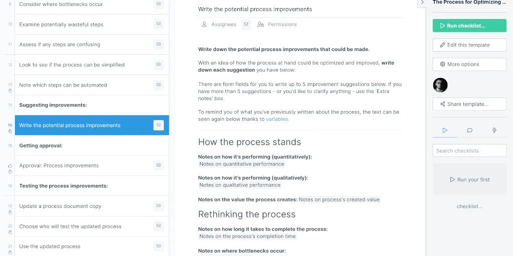 Business process optimization steps