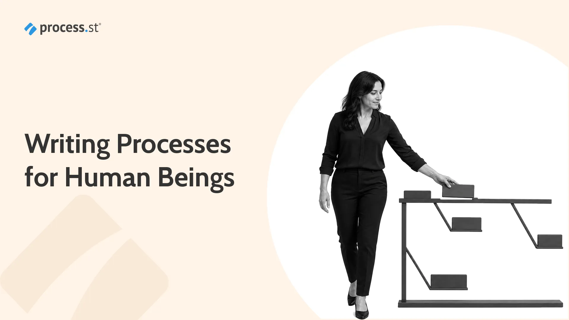 Business writer arranging a sentence structure for clear human-readable process instructions