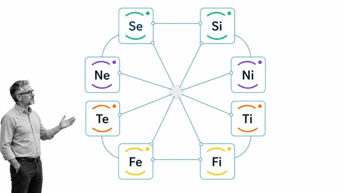 Jung's eight cognitive functions arranged as four opposed pairs with a reviewer