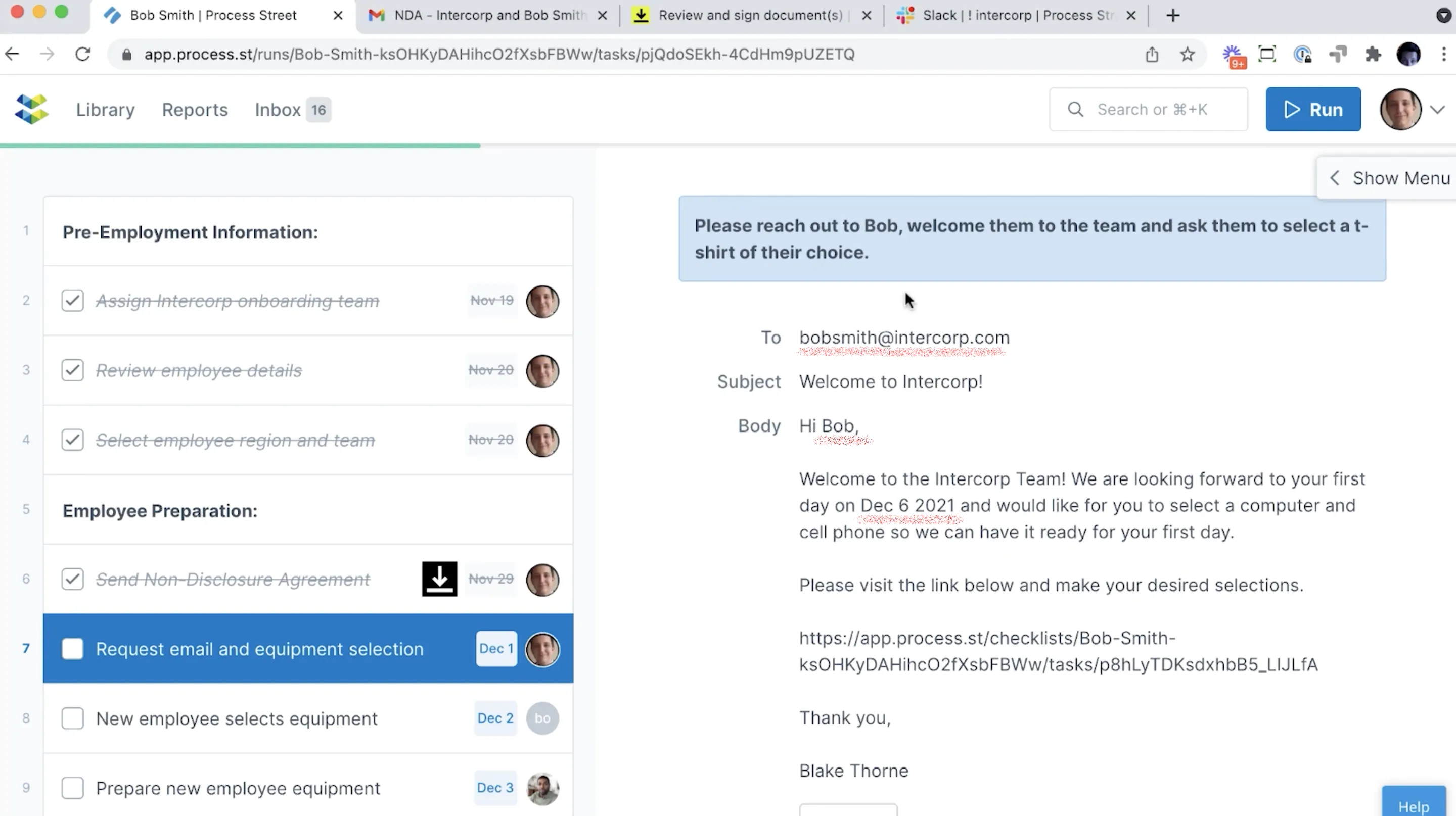 process street email widget example
