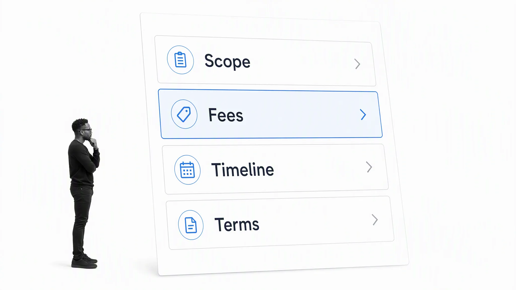 Freelance estimate structure for scope, fees, timeline, and terms