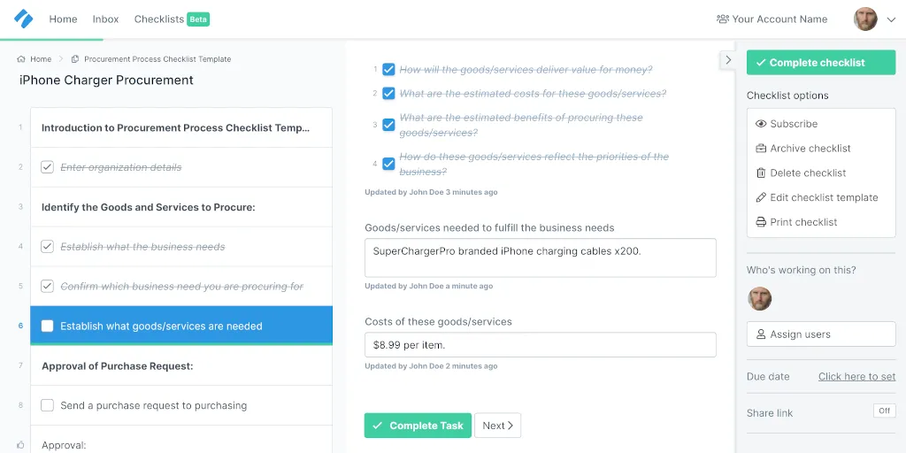 Procurement example 1