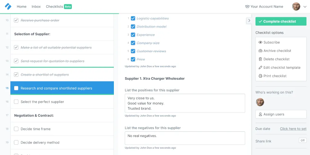 Procurement example 3