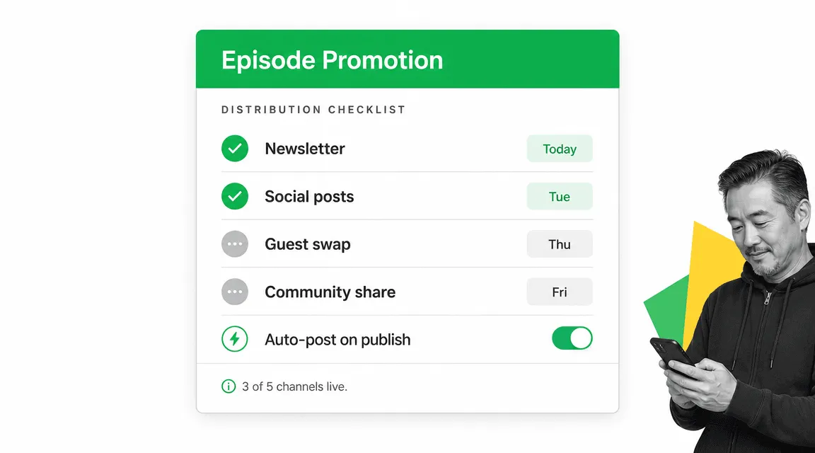 Process Street episode promotion tracker for growing a podcast to its first 100 listeners