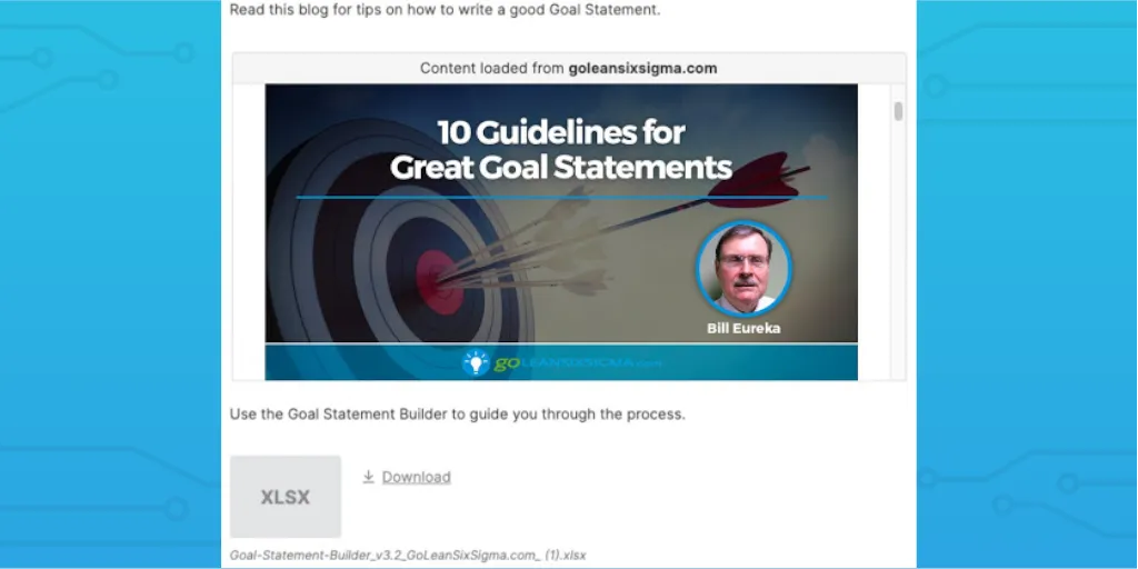 lean six sigma goal statement edited
