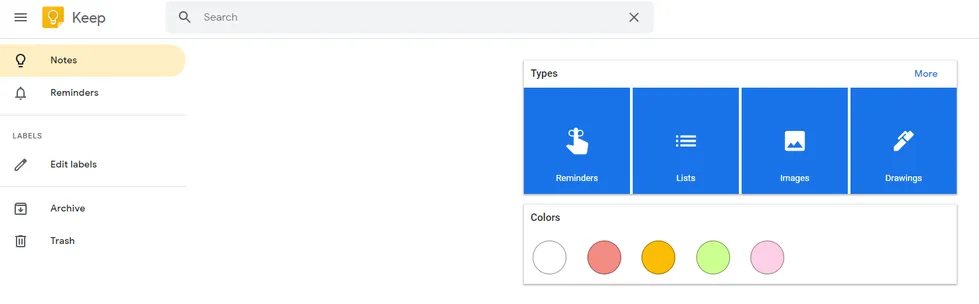 google keep search filters
