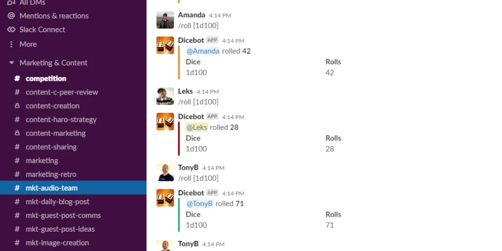 slack tips