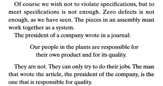 deming cycle on the responsibility of a president