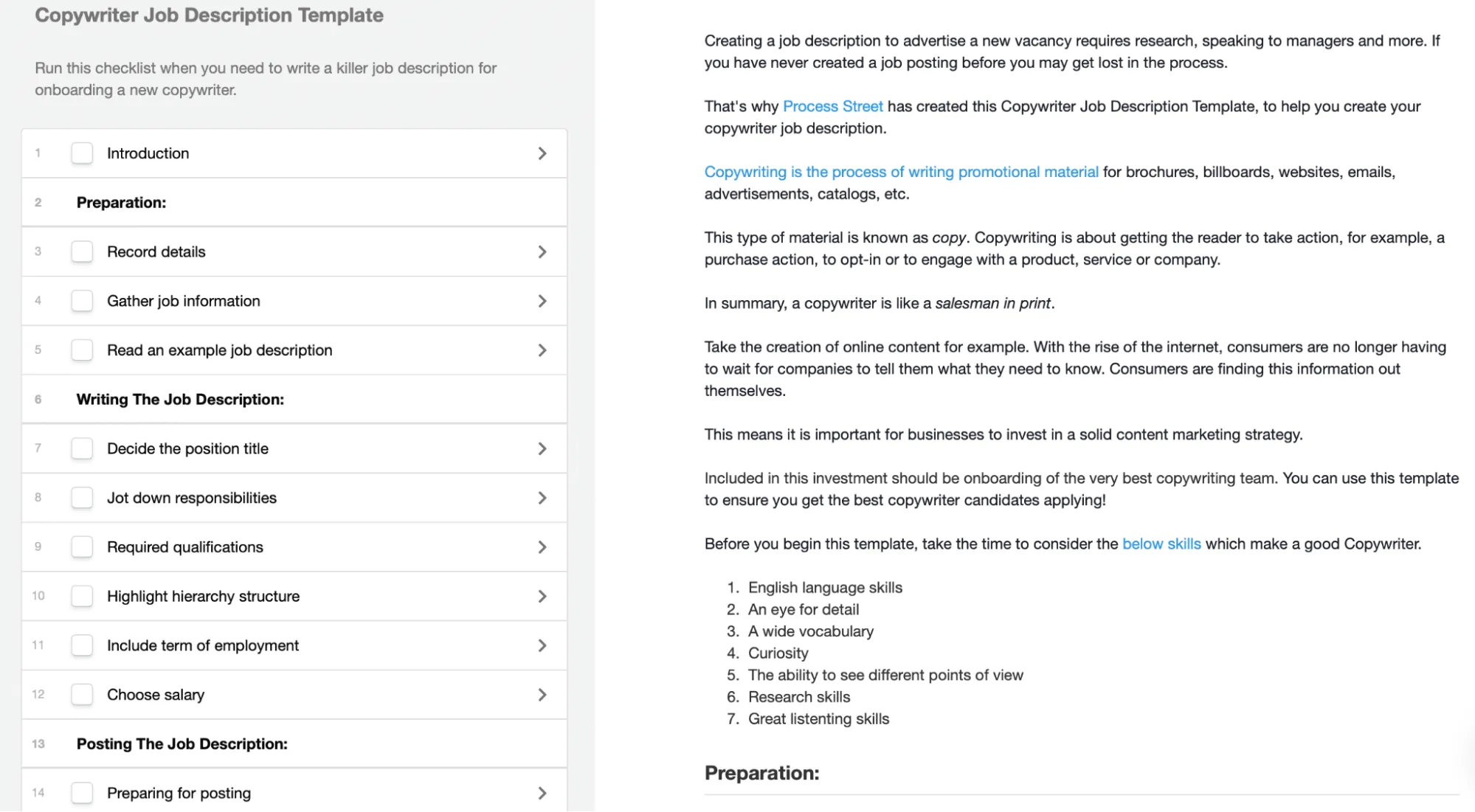 Copywriter job description template