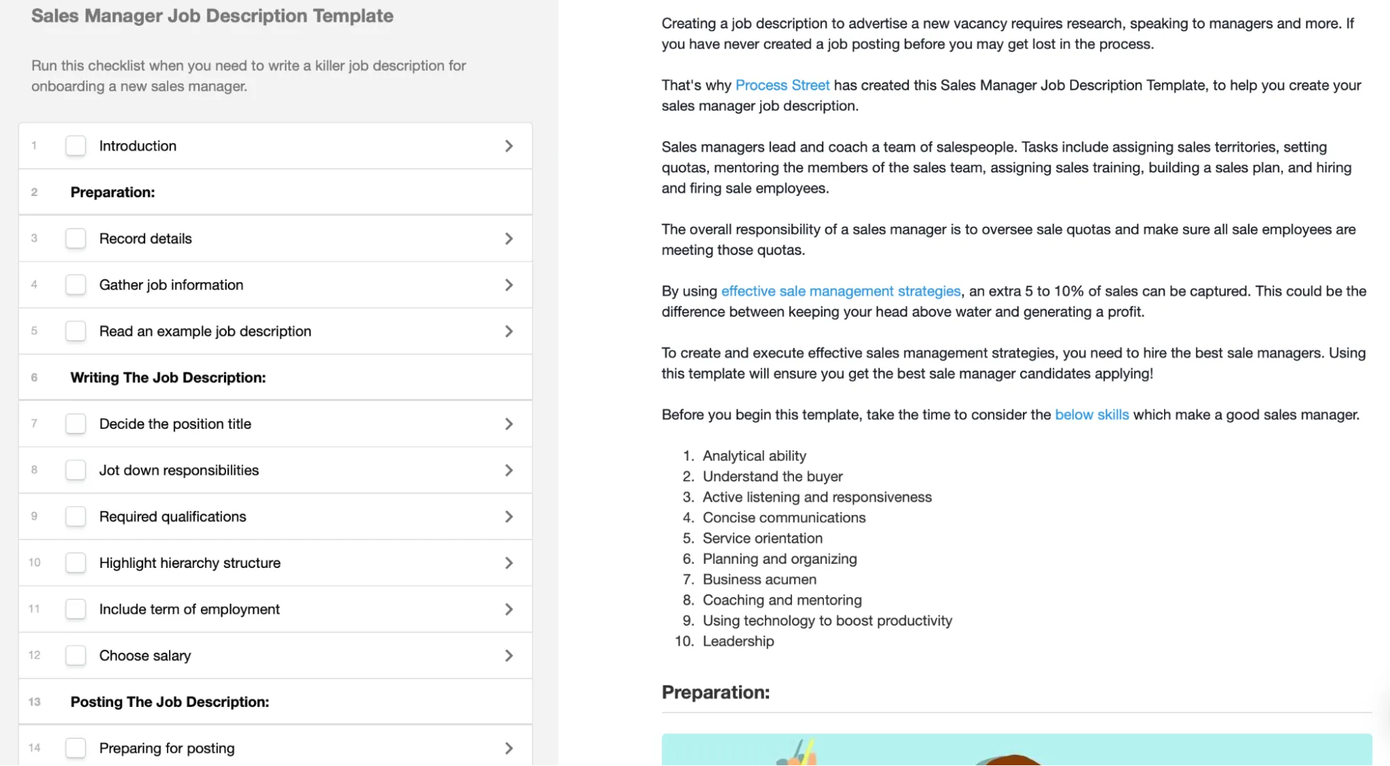 Sales manager job description template